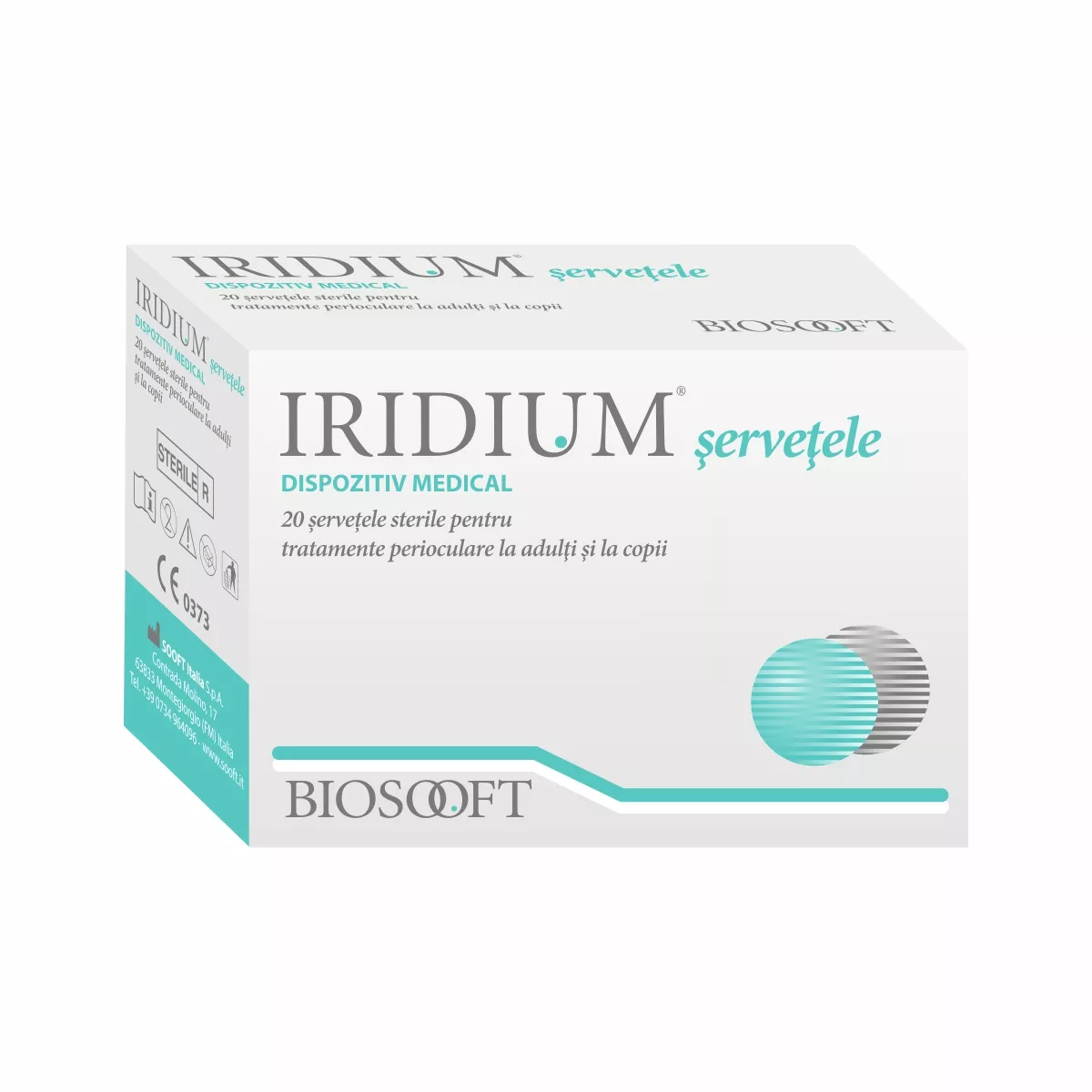 Iridium servetele sterile igiena perioculara, 20 bucati, BioSooft, [],remediumfarm.ro