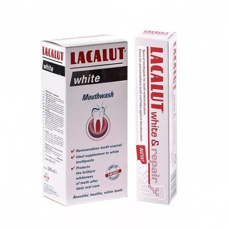 Lacalut White&Repair x 75ml +Antiplaque White x 100ml, [],remediumfarm.ro