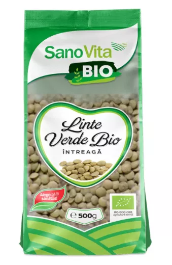 Linte Verde Intreaga Bio 500gr(Sano Vita), [],remediumfarm.ro