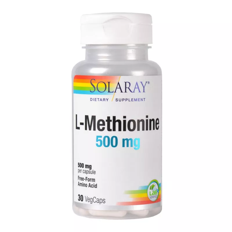 L-Methionine 500mg Solaray, 30 capsule, Secom, [],remediumfarm.ro