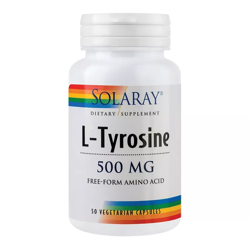 L-Tyrosine 500mg Solaray, 50 capsule, Secom, [],remediumfarm.ro