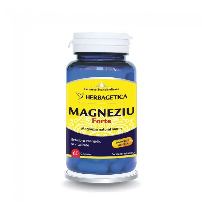 Magneziu Forte, 60 capsule Herbagetica, [],remediumfarm.ro