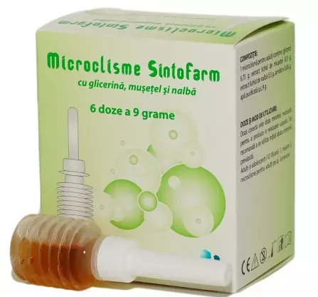 Microclisme pentru adulti cu musetel, glicerina si nalba, 6 bucati, Sintofarm, [],remediumfarm.ro