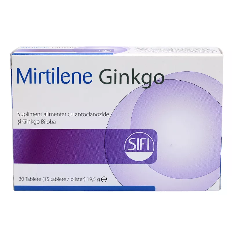 Mirtilene Ginkgo, 30 tablete, Sifi, [],remediumfarm.ro