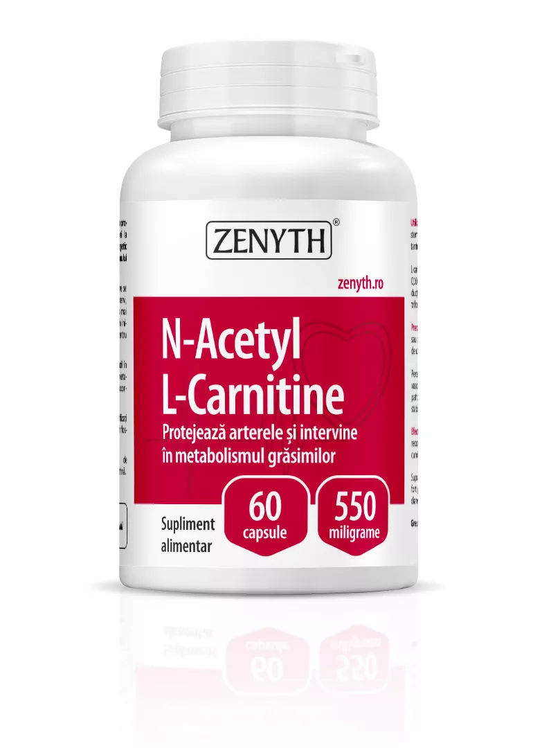 N-Acetyl L-Carnitine 550 mg, 60 capsule, Zenyth, [],remediumfarm.ro