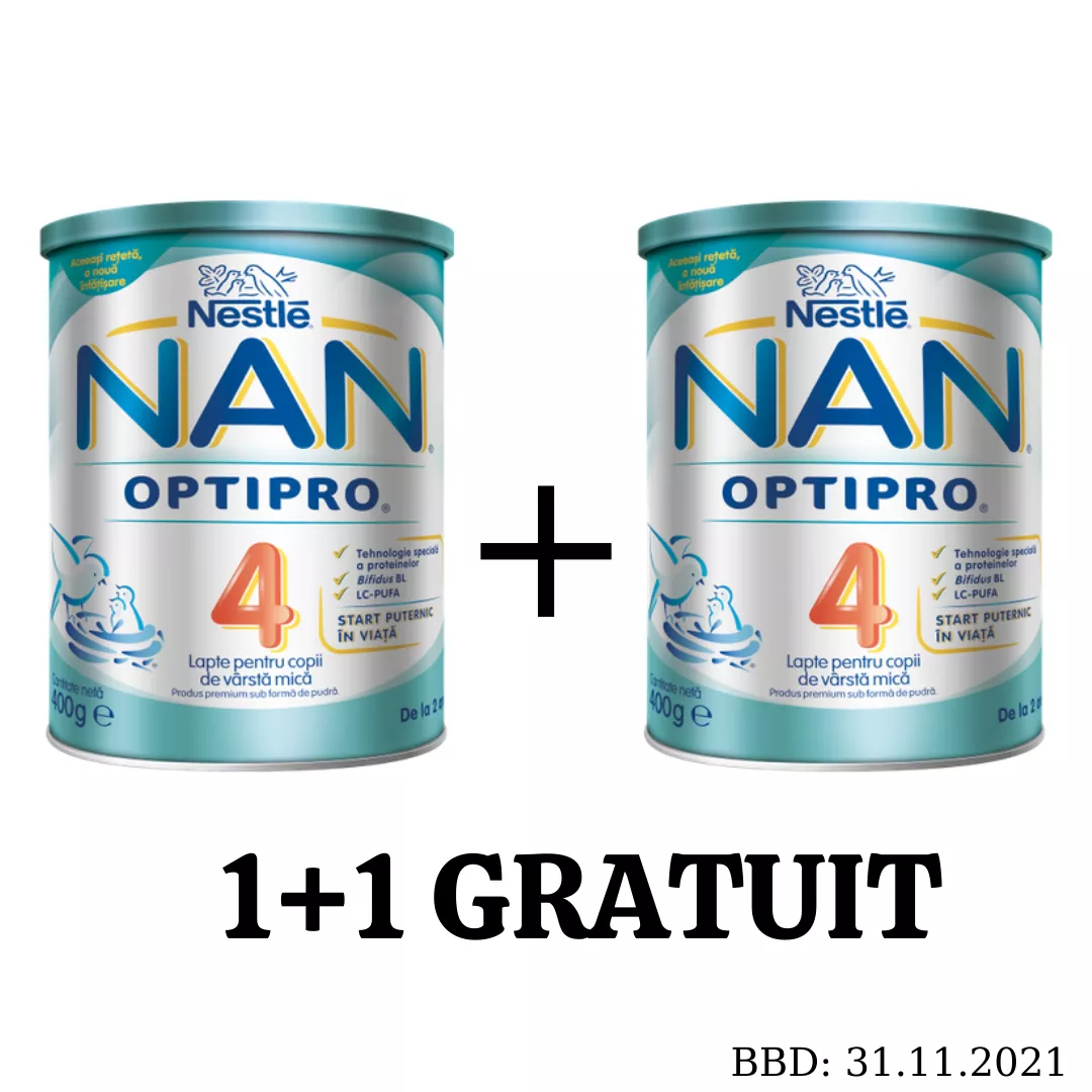 Lapte praf Nestle NAN 4 Optipro, 400 g, [],remediumfarm.ro