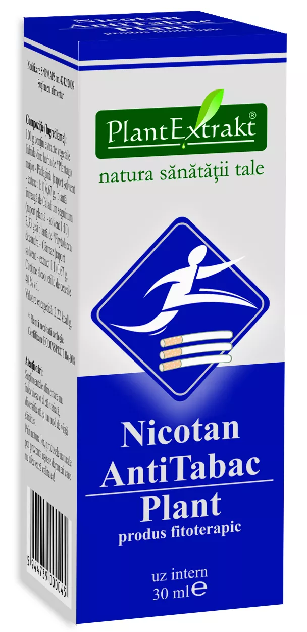 Nicotan antitabac solutie, 30 ml, Plantextrakt, [],remediumfarm.ro