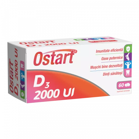 Ostart D3 2000UI, 60 comprimate, Fiterman, [],remediumfarm.ro