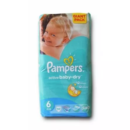 PAMPERS 6 Active Baby-dry 15kg+ x56buc, [],remediumfarm.ro