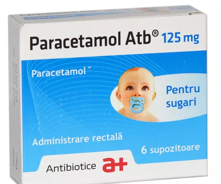 Paracetamol Sugari 125mg,  6 supozitoare, Antibiotice, [],remediumfarm.ro