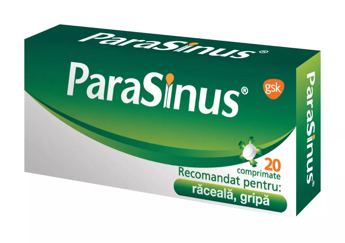 Parasinus, 20 comprimate, Glaxo, [],remediumfarm.ro