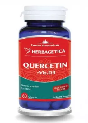 Quercetin + Vitamina D3 x 60cps (Herbagetica), [],remediumfarm.ro