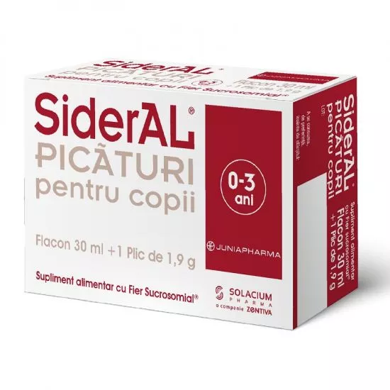 Picaturi pentru copii SiderAL, flacon 30 ml + plic 1,9 grame, Solacium Pharma, [],remediumfarm.ro