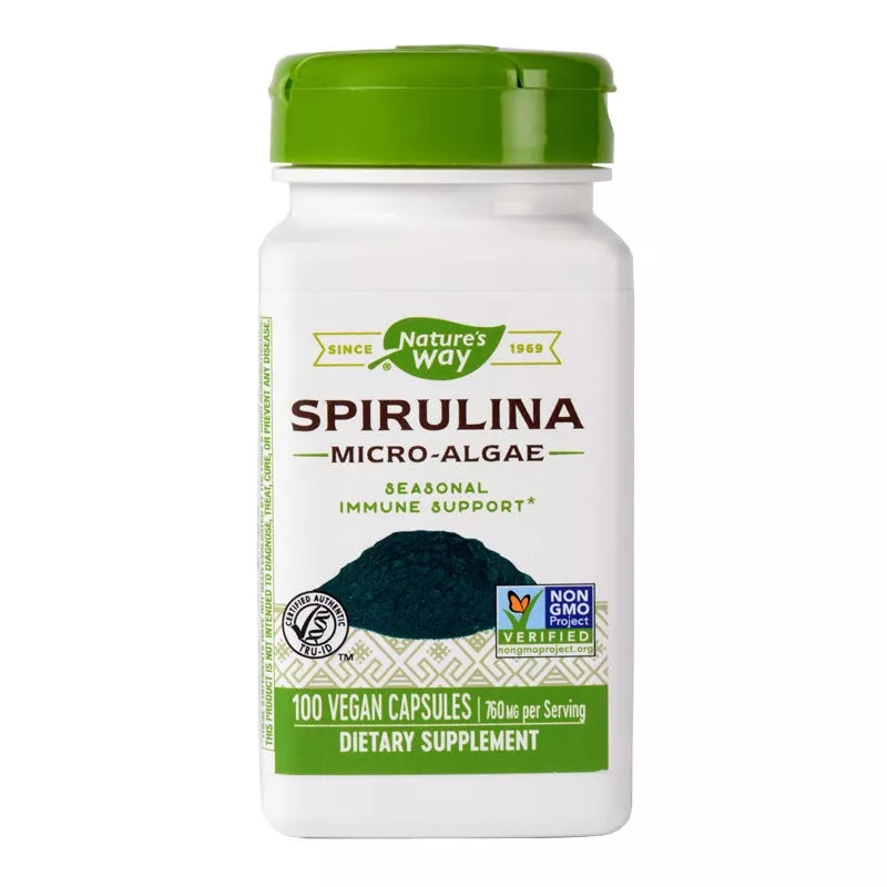 Spirulina micro-algae, 100cps Secom, [],remediumfarm.ro