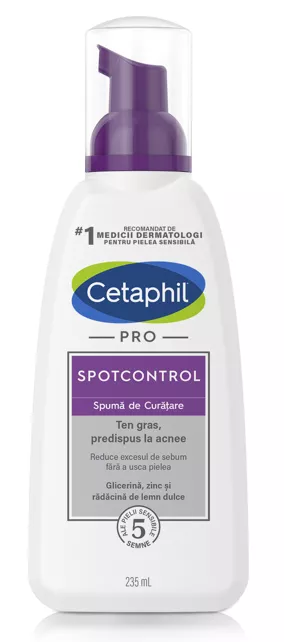 Spuma de curatare SpotControl PRO, 235 ml, Cetaphil, [],remediumfarm.ro