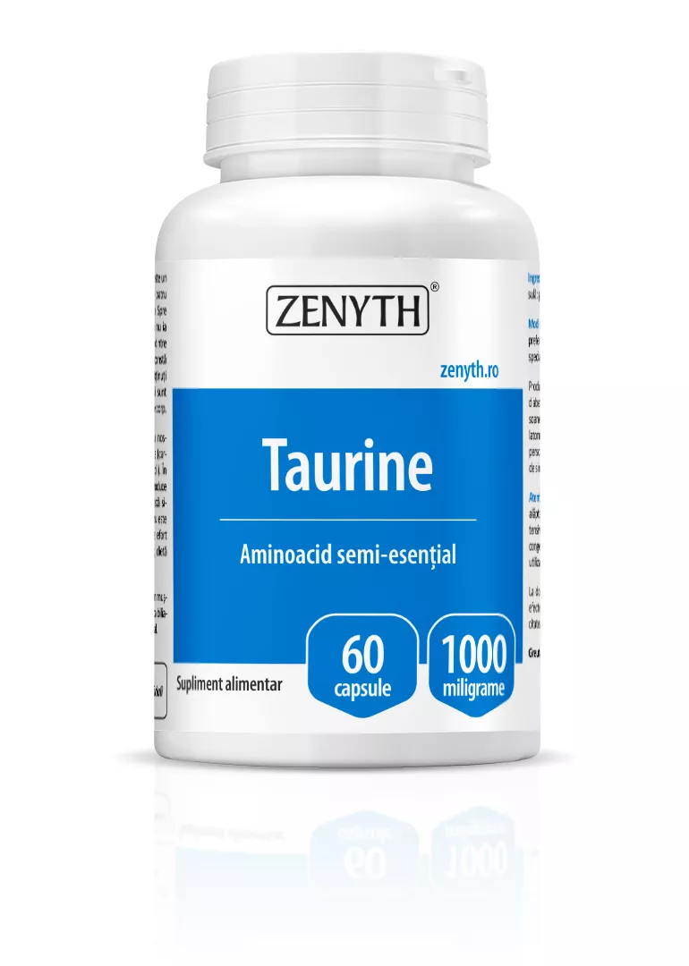 Taurine 1000 mg, 60 capsule, Zenyth, [],remediumfarm.ro