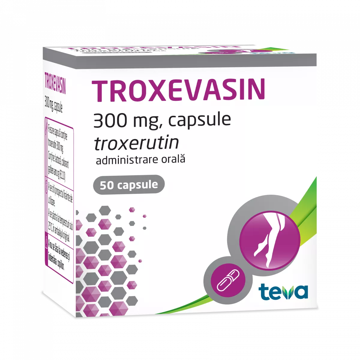 Troxevasin, 300 mg, 50 capsule, Teva Pharmaceuticals, [],remediumfarm.ro
