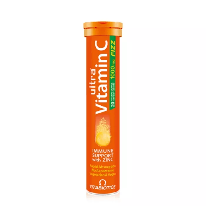 Ultra Vitamina C Fizz 1000mg, 20 tablete efervescente, Vitabiotics, [],remediumfarm.ro