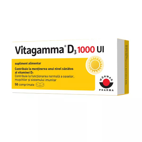 Vitagamma D3 1000UI x 50cpr, [],remediumfarm.ro