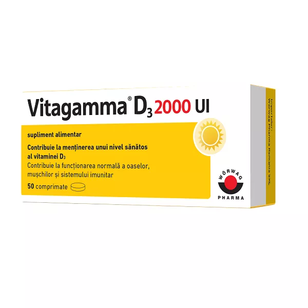 Vitagamma D3 2000UI x 50cpr, [],remediumfarm.ro