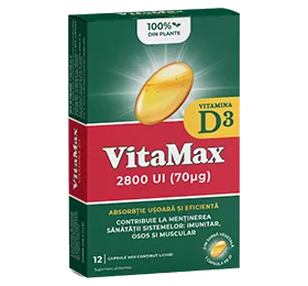 Vitamax Vitamina D3  2800UI, 12 capsule, Omega Pharma, [],remediumfarm.ro