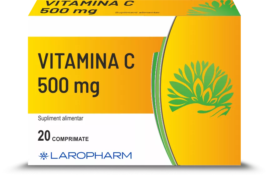 Vitamina C+ 500 mg, 20 comprimate, Laropharm, [],remediumfarm.ro
