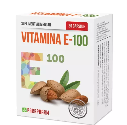 Vitamina E 100mg, 30 capsule, Parapharm, [],remediumfarm.ro