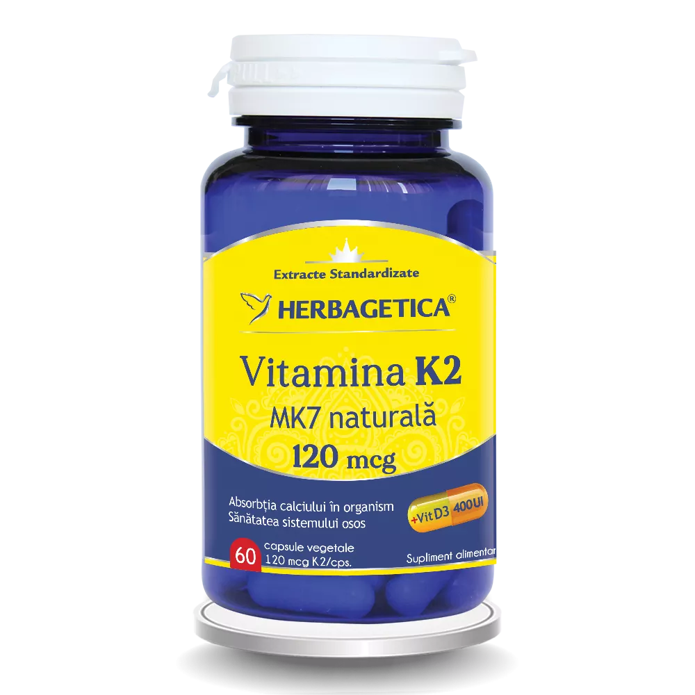 Vitamina K2 naturala 120mcg x 60cps (Hernagetica), [],remediumfarm.ro