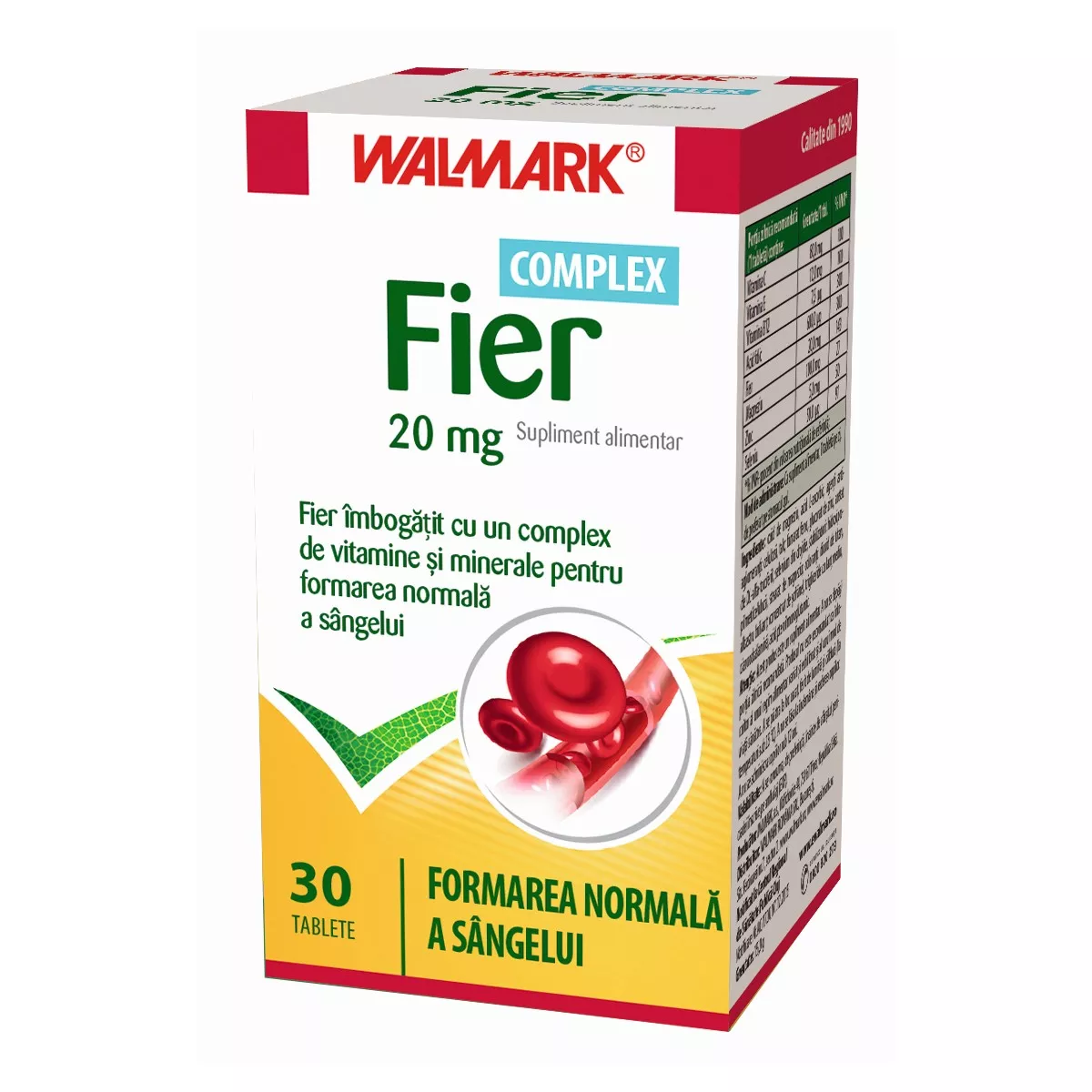 Fier Complex 20mg, 30 tablete, Walmark, [],remediumfarm.ro