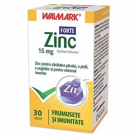 Zinc Forte 15mg, 30 tablete, Walmark, [],remediumfarm.ro