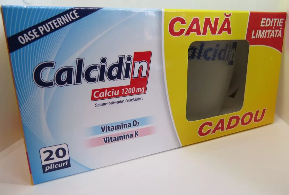 Zdrovit Calcidin Ca 1,2g+vit.D3+vit.K 20pl+Cana cadou, [],remediumfarm.ro