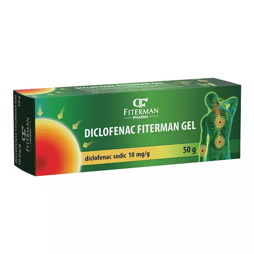 Diclofenac Fiterman 10mg/g gel 50g, [],epastila.ro