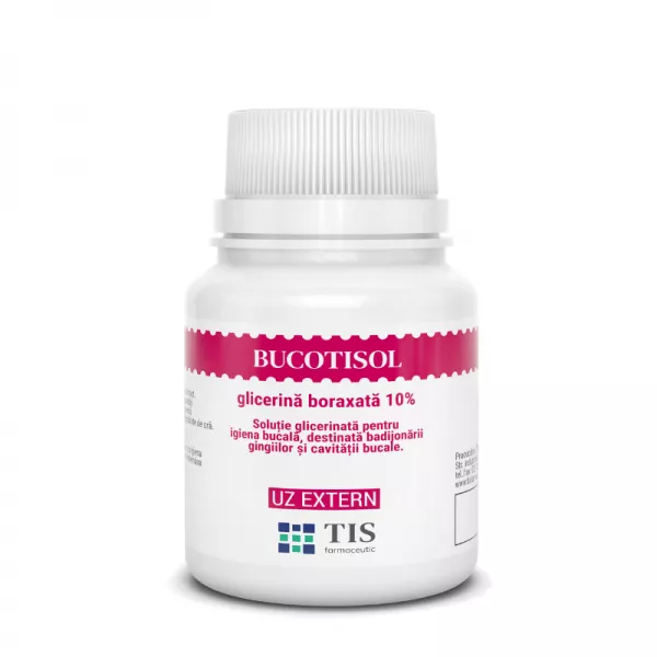 Bucotisol Glicerina boraxata 10 % 25ml (Tis), [],epastila.ro