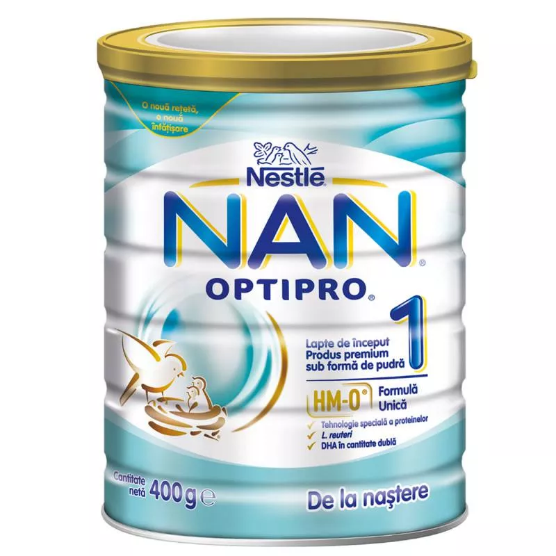 Nestle Nan 1 Optipro HM-O lapte praf de inceput, 400g, [],epastila.ro
