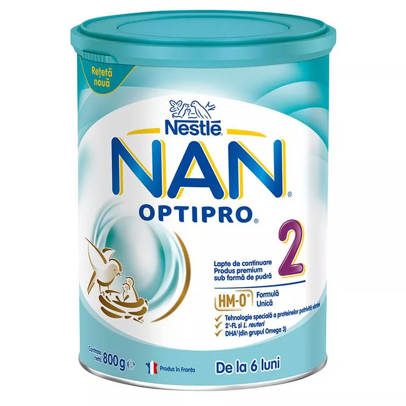 Nestle Nan 2 Optipro HM-O lapte praf 6l+, 800g, [],epastila.ro
