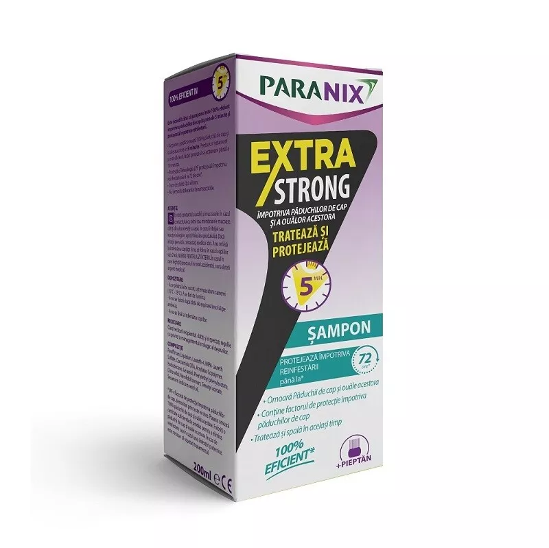 Paranix Extra Strong sampon 200ml+Pieptene, [],epastila.ro