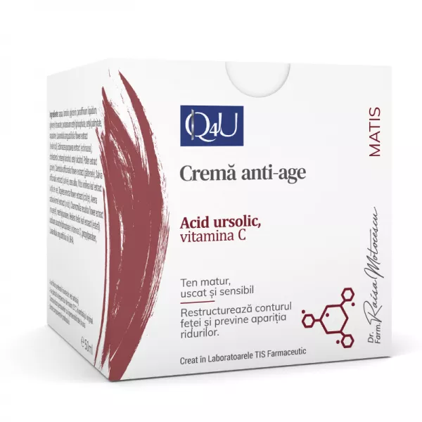 Q4U MaTis Crema anti-age cu acid ursolic si vit. C 50ml (Tis), [],epastila.ro