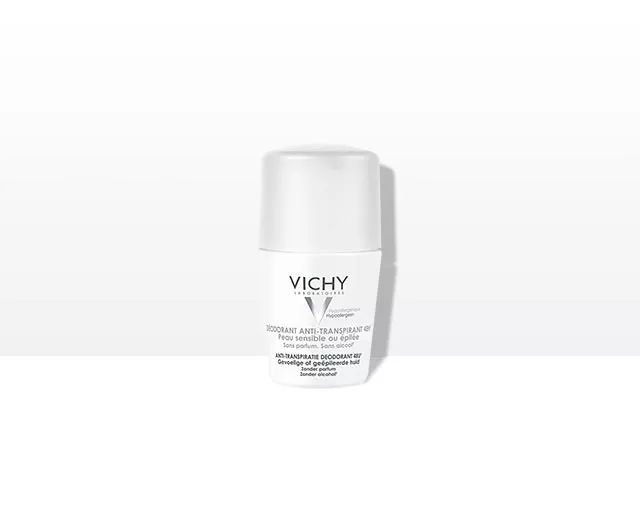 Vichy Deo roll-on antiperspirant 48h piele sensibila sau epilata, fara parfum, 50ml, [],epastila.ro