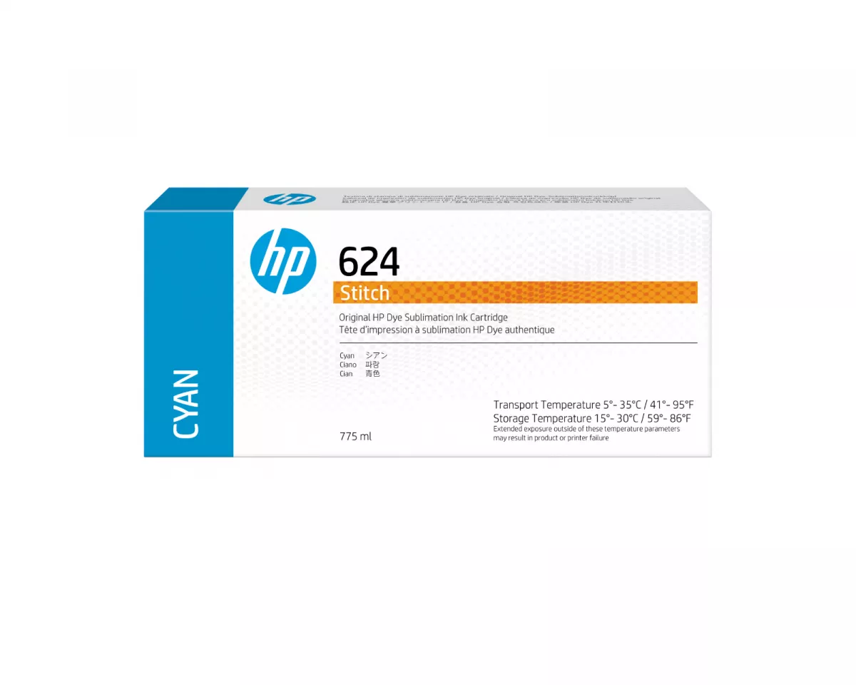 HP 624 775ml Cyan Stitch Ink Cartridge 2LL54A 1