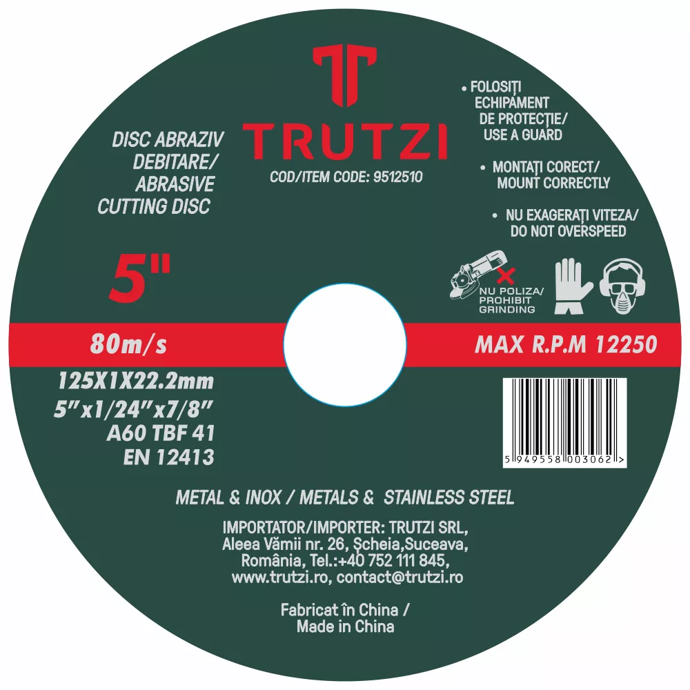 Discuri și freze 9512510 DISC ABRAZIV DEBITARE METAL 125X1.