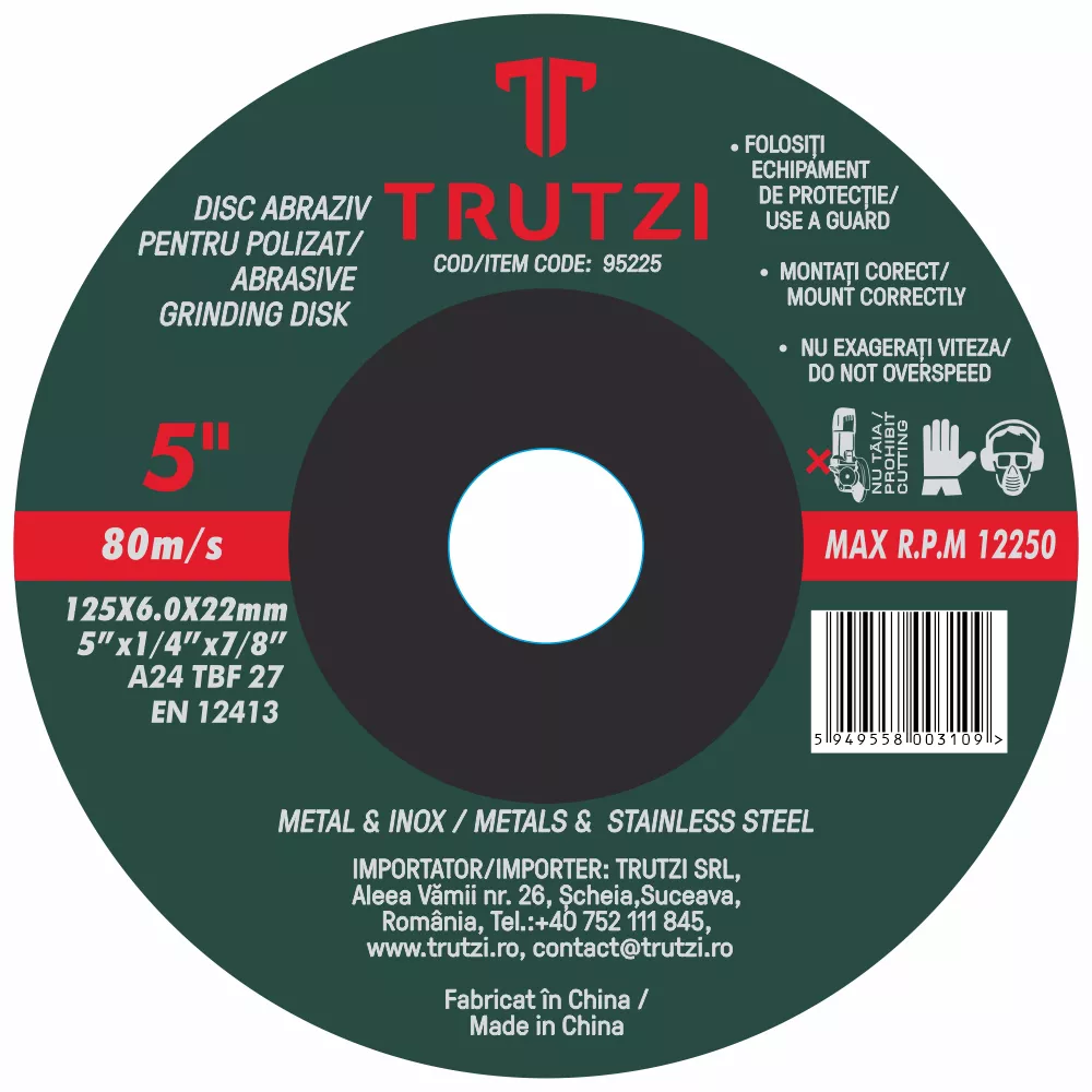 コンクリート DVD Disc abraziv pentru polizare otel/fonta 125X7X22.2 mm Carbochim