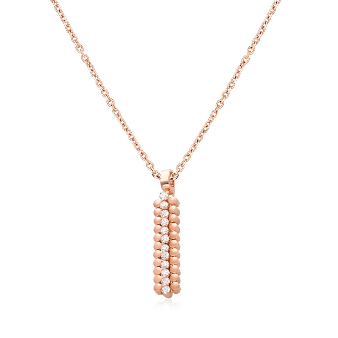 Colier Serafino Consoli din aur roz de 18k cu diamante