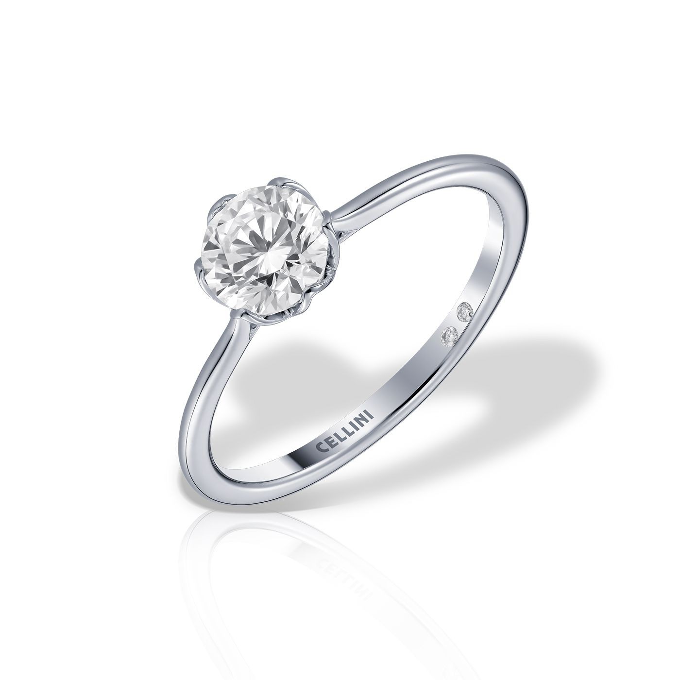 Inel de logodna BLOOM cu diamante de 0.61 carate, aur alb de 18K