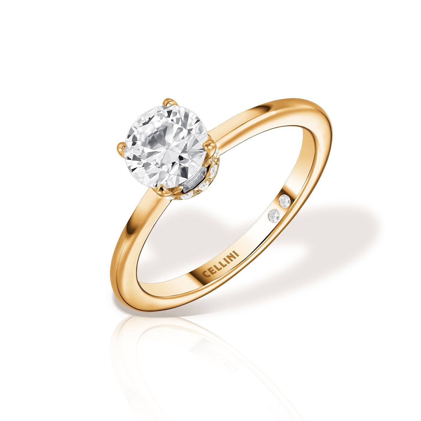 Inel de logodna INFINITY cu diamante de 0.23 carate, aur galben de 18K
