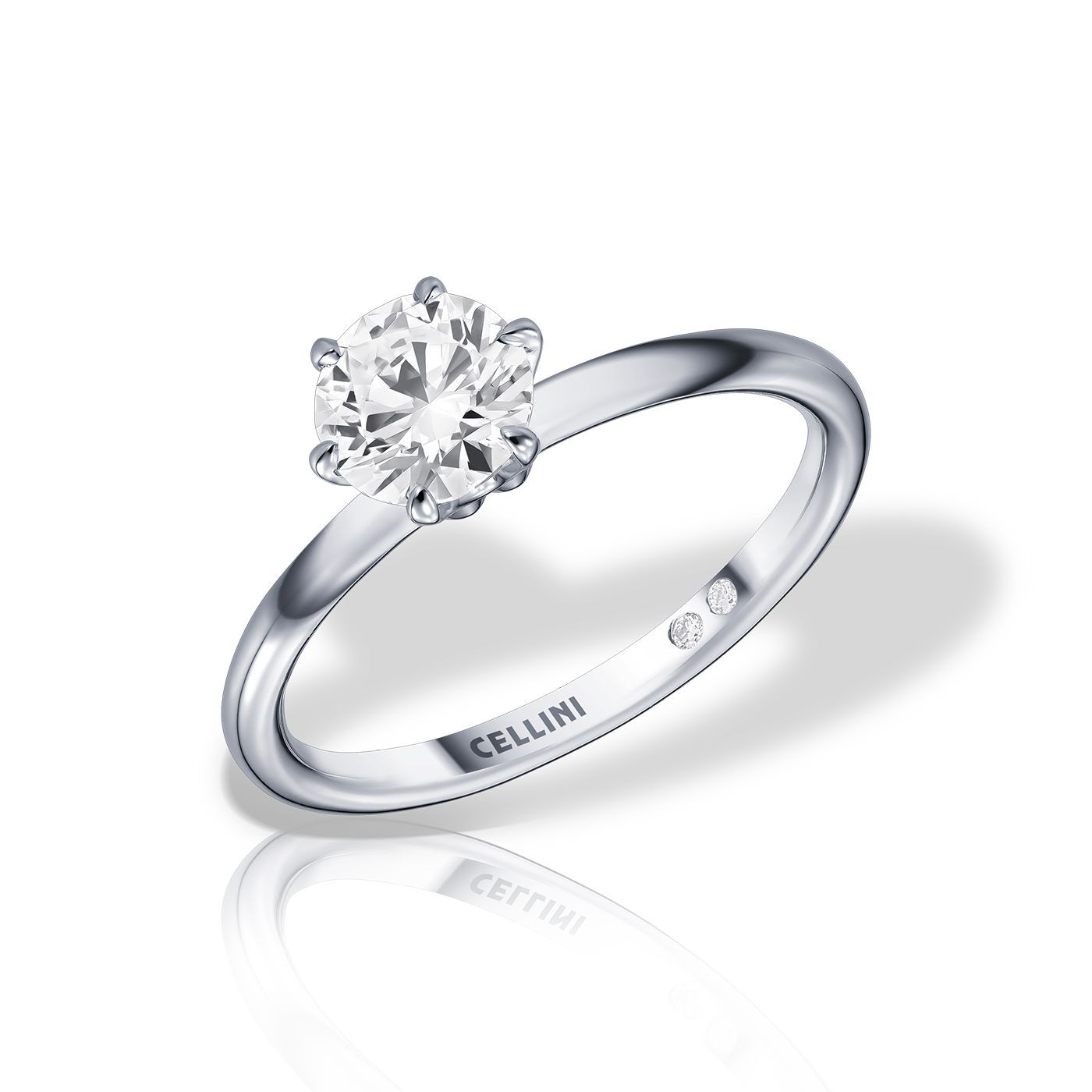 Inel de logodna UNION cu diamante de 0.21 carate, aur alb de 18K