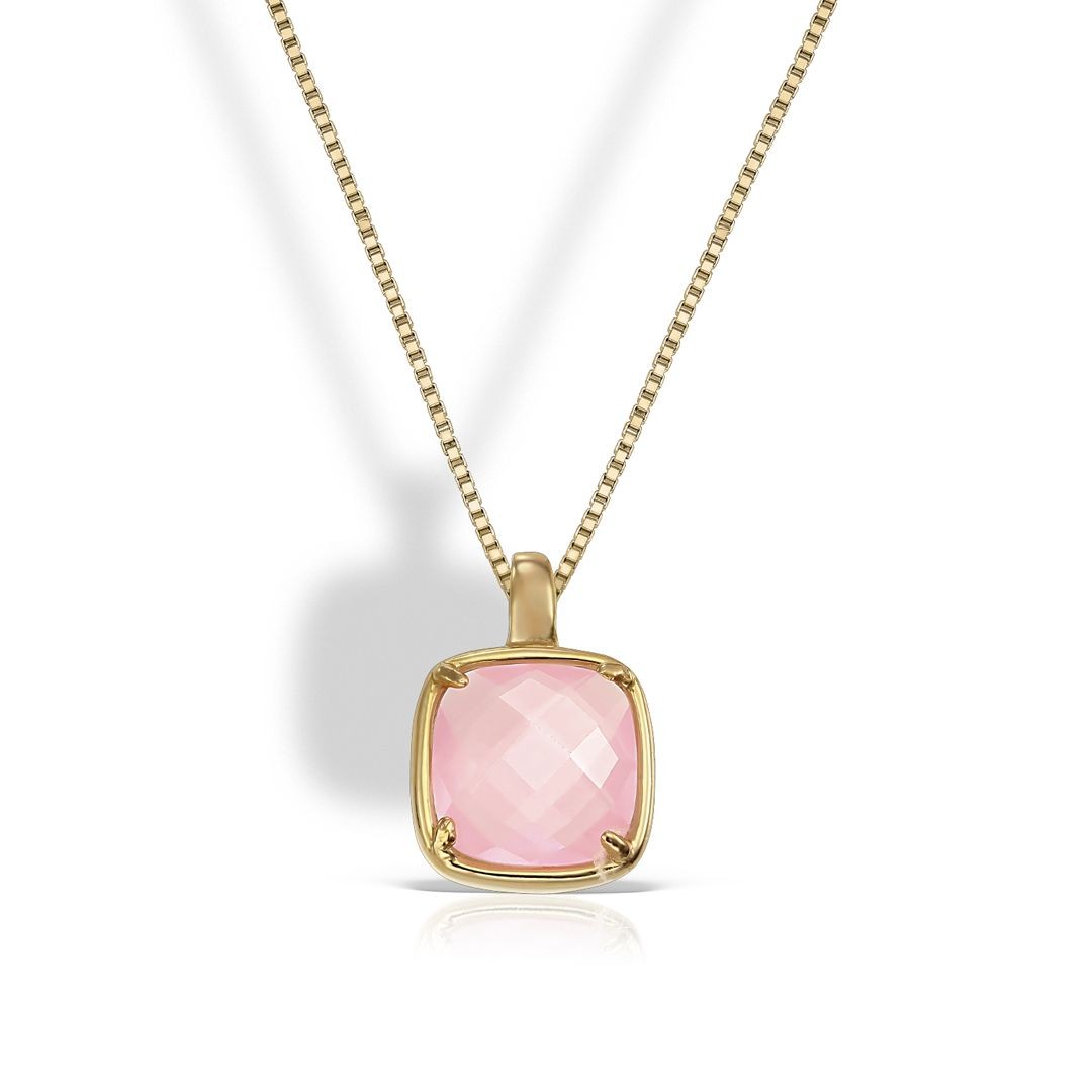 Lant cu pandantiv Eva Nobile din aur roz 18k cu quartz