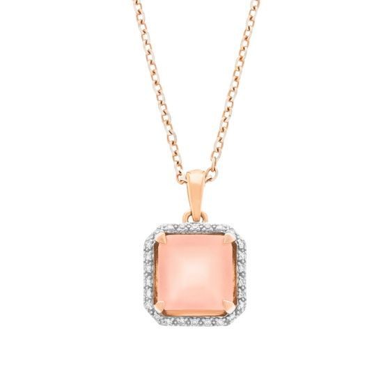 Pandantiv Maria Granacci din aur roz 18k cu calcedonia si diamant