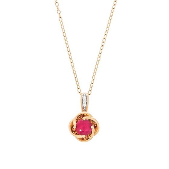Pandantiv Maria Granacci din aur roz 18k cu rubin si diamant