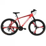 Bicicleta MTB-HT, Jante Magneziu, 21 viteze, Roti 27.5 Inch, Cadru Aluminiu 6061, Frane pe Disc, Carpat C2708M, Rosu cu Design Negru