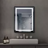 Oglinda baie iluminare LED, 3 culori, Belform Infinity, 60X80 CM